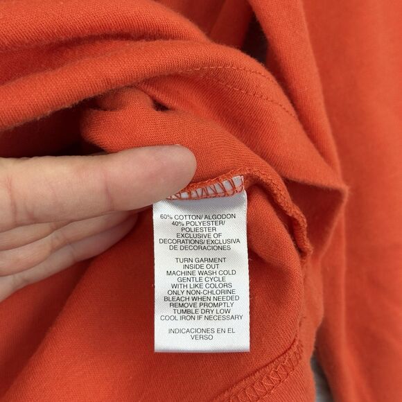 Vtg Halloween Sequin Black Cat Long Sleeve Top XL Petite Orange Kitschy Grandma - Picture 8 of 8